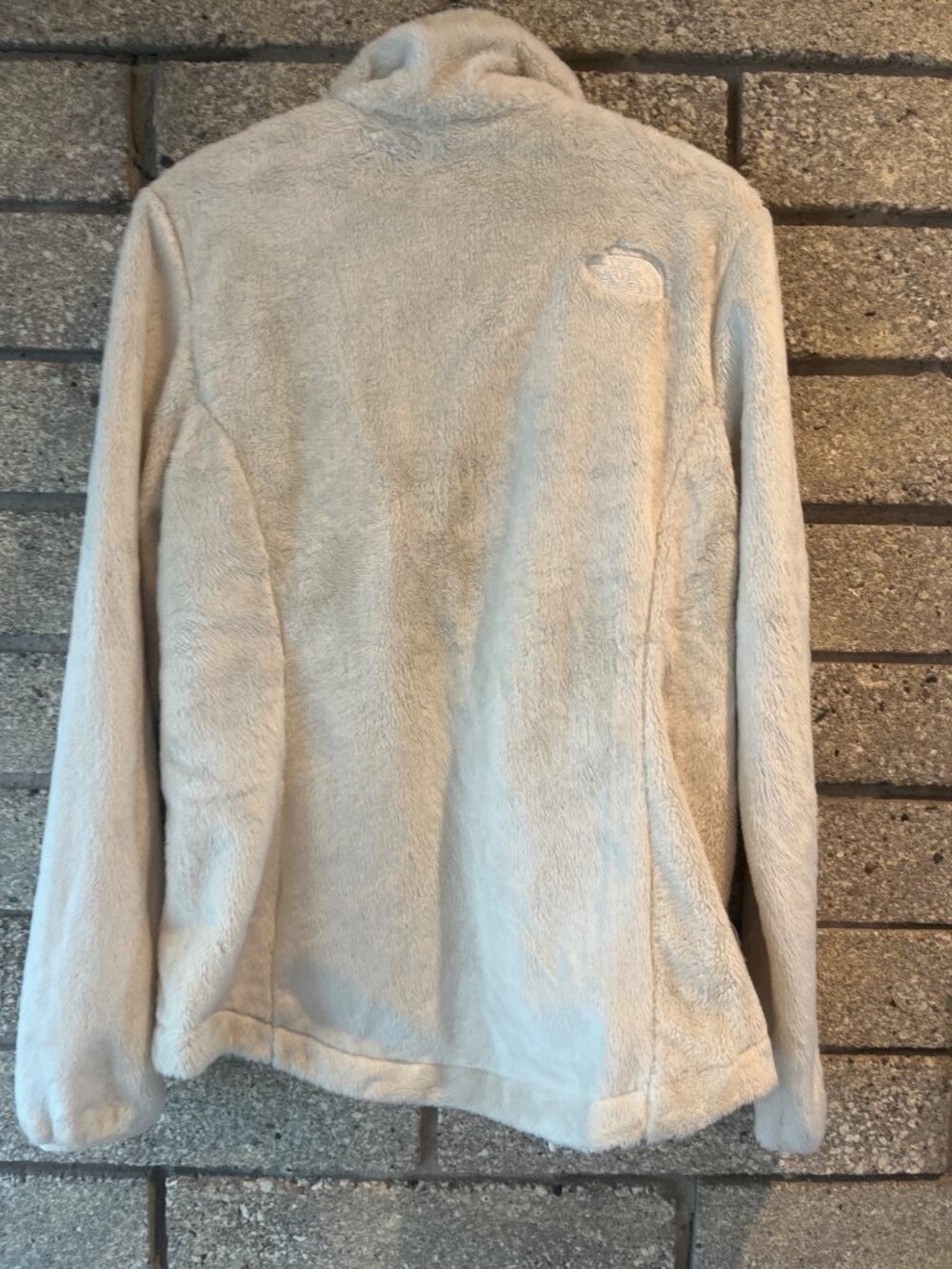 The North Face Womens Small White Fuzzy Fleece Zip-Up Jacket